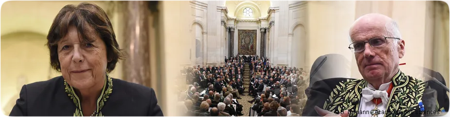 Installation des nouveaux membres lors de la cérémonie du 23 juin 2015 - Catherine Bréchignac et Jean-François Bach